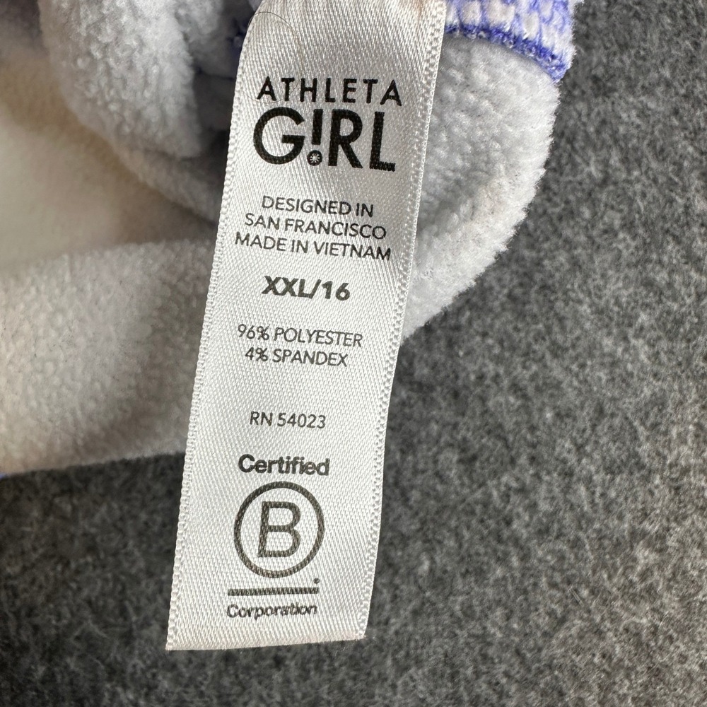 Athleta Girl Plush Crush Fleece Half Zip Pullover Purple Heather Jacket XXL 16 - Picture 7 of 14
